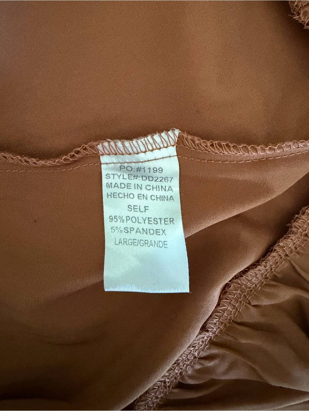 Baltic Born Pasadena Copper Satin Tiered Ruffle Hem Midi Dress Size L - Picture 7 of 7